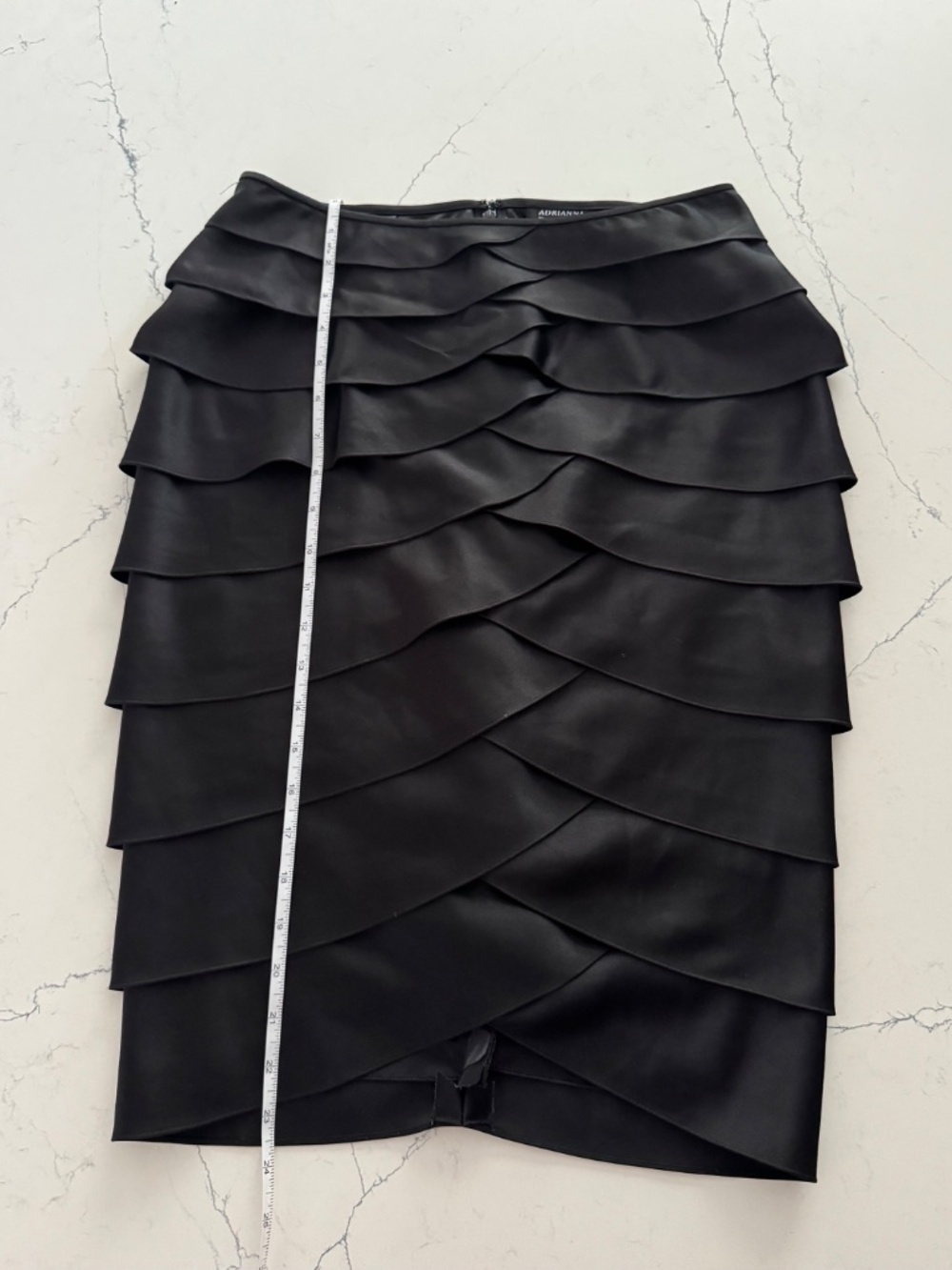 Adrianna Papell Tulip Tiered Satin Skirt Size 6 - Picture 8 of 9